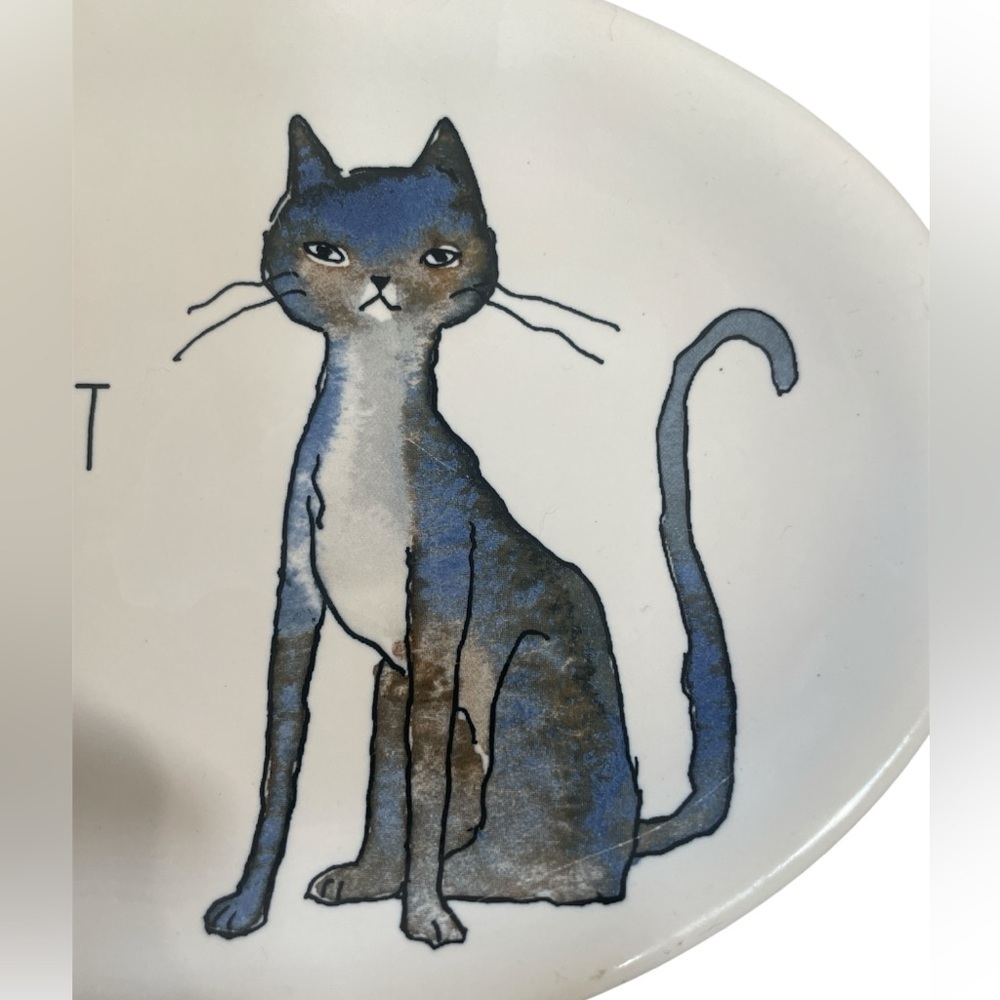 Rae Dunn Black Cat Oval Plate Halloween Snack Dessert - Picture 2 of 3